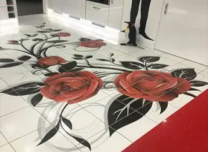 Decorative tiles floor