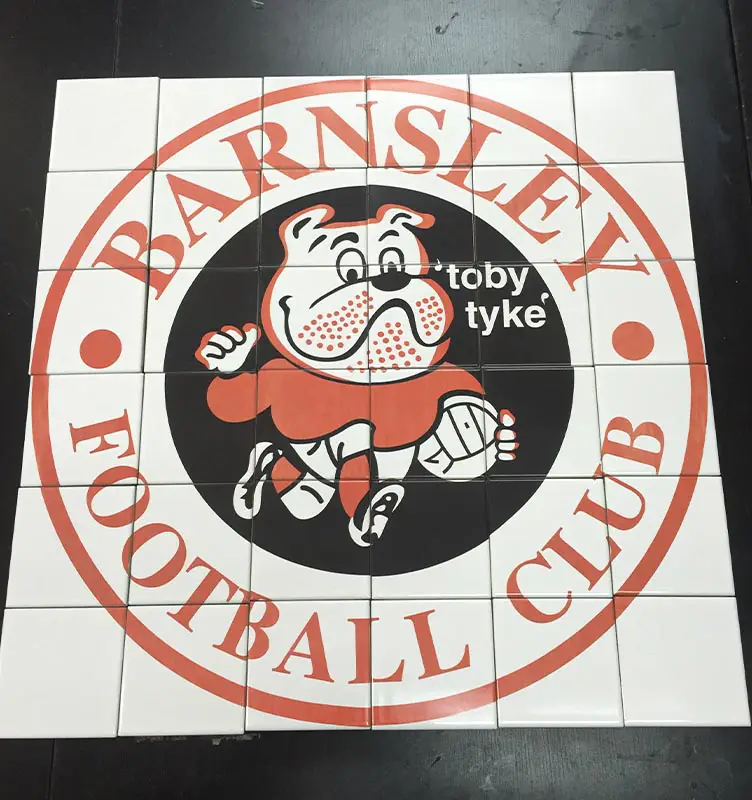 football crest on tiles
