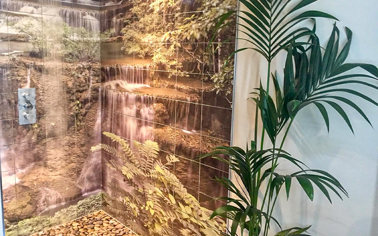 printed shower mural