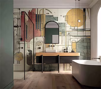 artwork printed on the tiles