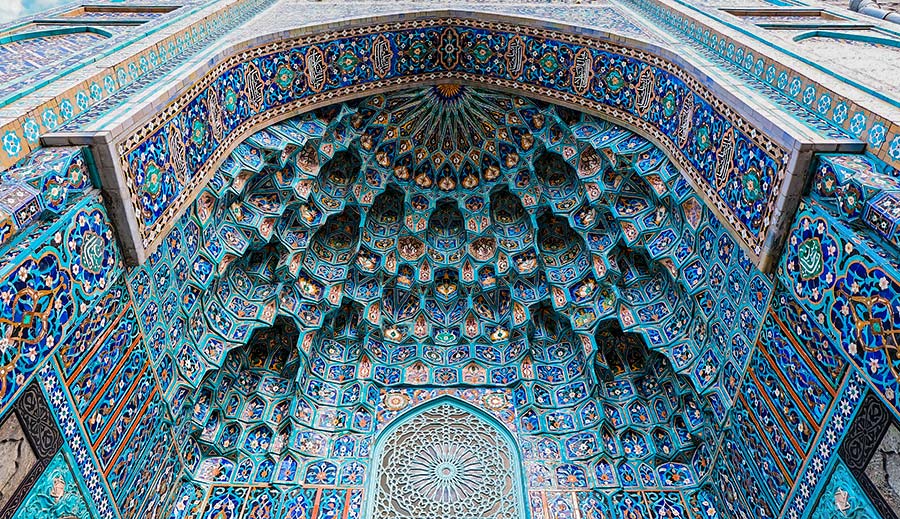 mosque tiles mosaic of mosque in Saint Petersburg